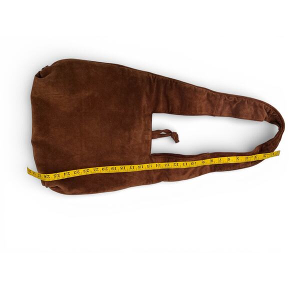 Vintage Y2K bohemian Bag Purse Shoulder woven embroidered leather suede artisan - Picture 10 of 12